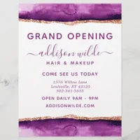 Purple And Gold Watercolor Business Flyer