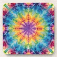 Tie Dye Spiral in Purple Beverage Coaster