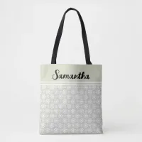 Any Name Cute Floral Daisy Pattern All-Over Print  Tote Bag