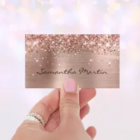 Glittery Rose Gold Foil Business Card