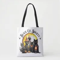 Black Cat Society Halloween Tote bag