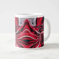 Bold Red, Black & White Marble | Giant Coffee Mug