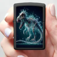 T-Rex Skeleton In Blue Mist Zippo Lighter