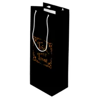 Halloween Pumpkin Orange Trick or Treat  Wine Gift Bag