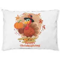 Happy Thanksgiving Typography Pet Bed