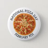 National Pizza Day February 9th Holiday Button