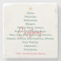 Nativity Christmas Christian Faith Jesus Religious Stone Coaster