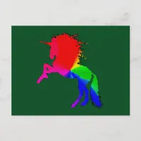 Proud Unicorn of Colorful Stain Glass Design, ZKOA Postcard