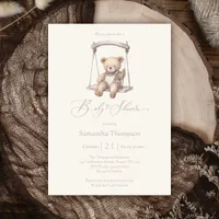 Teddy Bear Vintage Gender Neutral Baby Shower Invitation