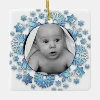 Personalized Baby Photo & Year Christmas Ornament