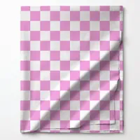 Pink and White Checkered Pattern Fabric