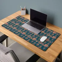 Bold Caribbean Tribal Mudcloth: Teal, Coral Throw Desk Mat