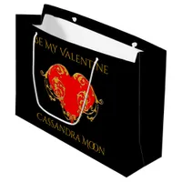 Bold Romantic Valentine Red Goth Heart Large Gift Bag