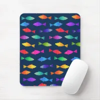 Rainbow fish in ocean cute colorful pattern mouse pad