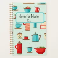 Vintage Teal Red Kitchen Pattern Planner