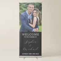 Just Married Name And Photo Wedding Welcome Retractable Banner