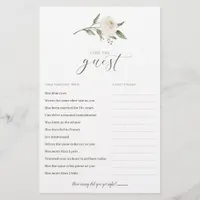 Bridal Shower Game - Find the Guest White Floral 