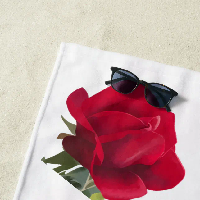Rose rouge - Red rose  Beach Towel