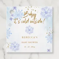 Blue Baby its Cold Outside Winter Baby Shower Favor Tags