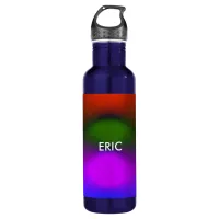 Add Name Neon of Blue, Purple, Green & Orange Stainless Steel Water Bottle