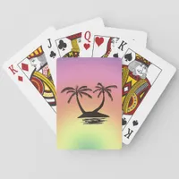 Playing Cards - Silhouettes of Tropical Island