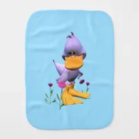 Cute and Shy Purple Duck Burp Cloth