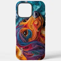 Colorful Dachshund Portrait iPhone 16 Pro Max Case