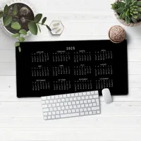 2025 Modern Minimailst Black and White Calendar Desk Mat