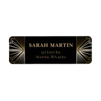 Black and Gold Roaring 20s art deco   Label