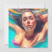 Beautiful Woman Under Water AI Art