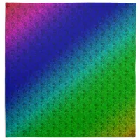 Diag Rainbow Gradient Floral Pattern Blue Green Cloth Napkin