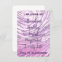 Rippled Effect Pink And Purple Affirmation Card