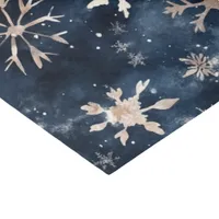 Simple Dark Blue with Snowflakes Tissue Paper