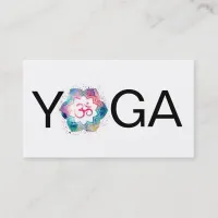 *~* OM Yoga Lotus Mandala Teacher Instructor Business Card