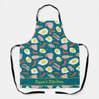 Bacon and Eggs Breakfast Food Patterned Apron