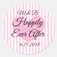 Monogrammed Happily Ever After Wedding Stickers