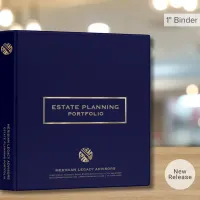 Navy Blue Gold Estate Planning Binder with Logo