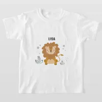 Seamless Pattern with Cute Lion, Name kids T-Shirt