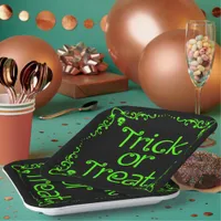 Slime Green Trick or Treat Paper Plates