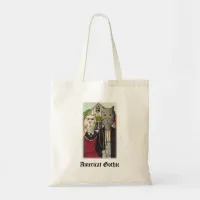 Americat Gothic Classic Cat Art Saying Cartoon Tote Bag