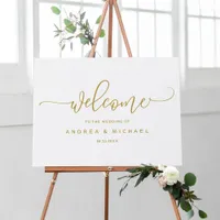 Gold Wedding Welcome Sign Standing Foam Board