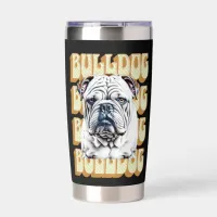 English Bulldog with Retro Font Insulated Tumbler