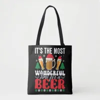 It's The Most Wonderful Time For A Beer Christmas Tote Bag