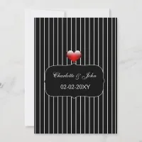 Black and White Stripes Modern Wedding Invitation