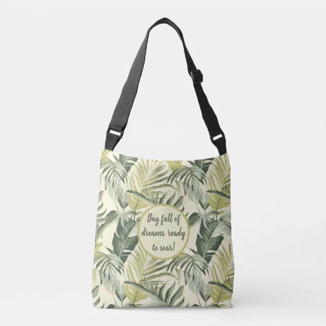 Green Watercolor Eucalyptus Print Cut Sew Bag