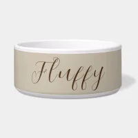 Personalized Brown and Cream Tone Pet Bowl