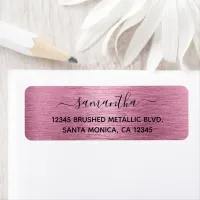 Dusty Rose Brushed Metallic Elegant Name Label