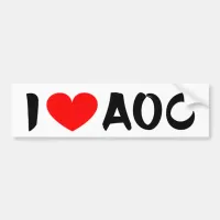 I Heart AOC | I Love A.O.C. Bumper Sticker
