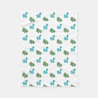 Little Blue and Green Dinosaurs Baby Boy's Fleece Blanket