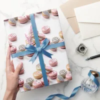 Pretty Macaron with Diamonds Birthday Wrapping Paper